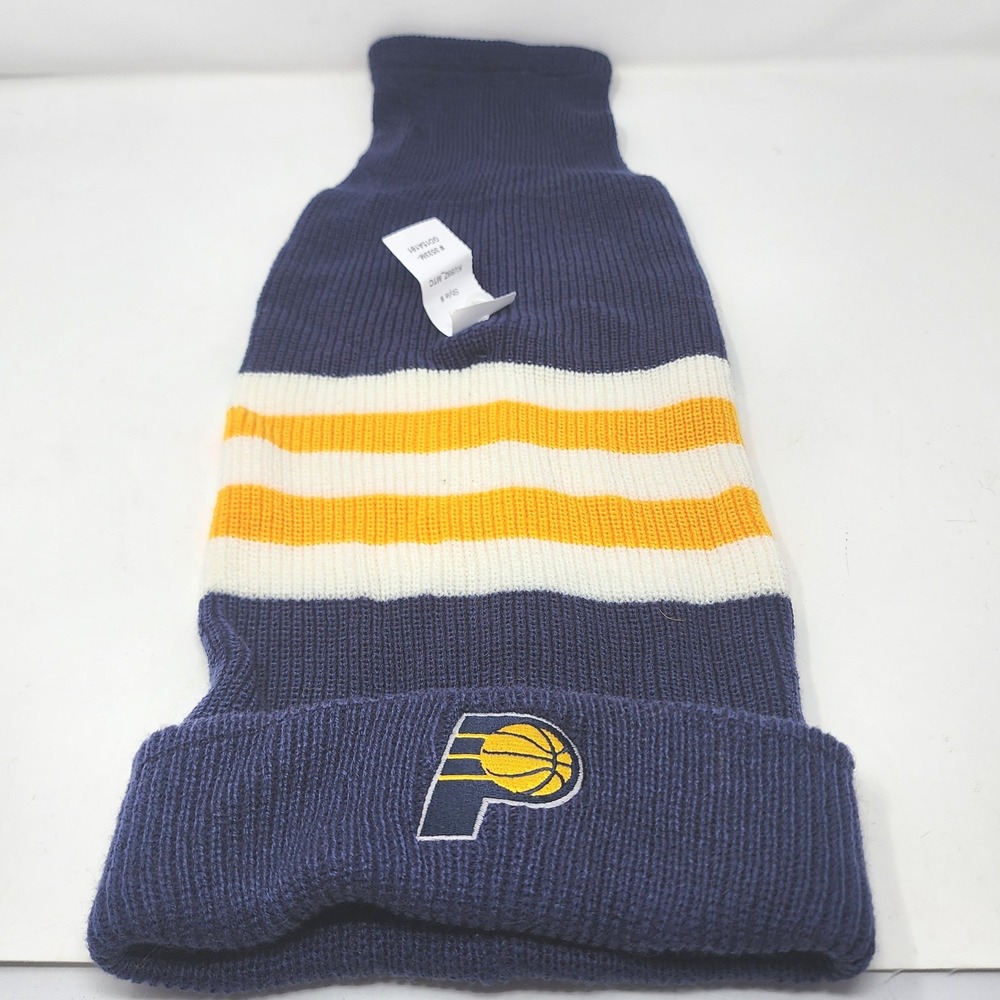 NBA Indiana Pacers Beanie OS Beanie Hat Acrylic Striped Cuffed Blue Yellow Y2K